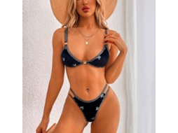 Biquíni Push Up Sem Costas Duas Peças Preto Tamanho M