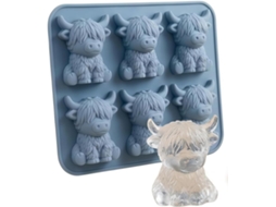 Forma De Silicone 3d Para Cubos De Gelo Em Formato De Vaca Das Terras Altas, E Desenformar, Festas De Coquetéis