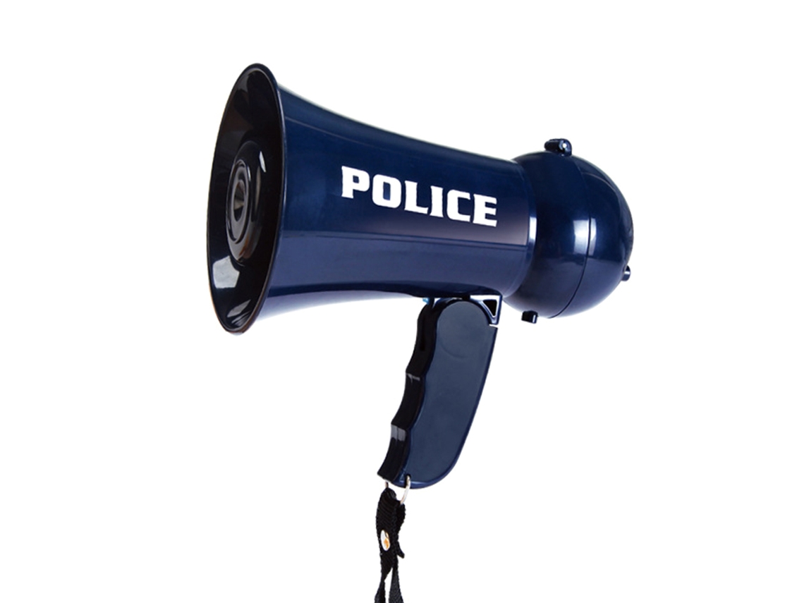 Mali megafone de Policial Infantil com Som de Sirene Brincadeira Role Play para Crianças