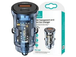 Carregador De Carro Usams 30w 1xusb 1xusb-c Para Iphone 11 Carregador Rápido