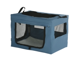 Transportadora E Gatos Bolsa Portátil E Dobrável De Estimação Com 3 E Almofada Suave 60x42x42 Cm Azul