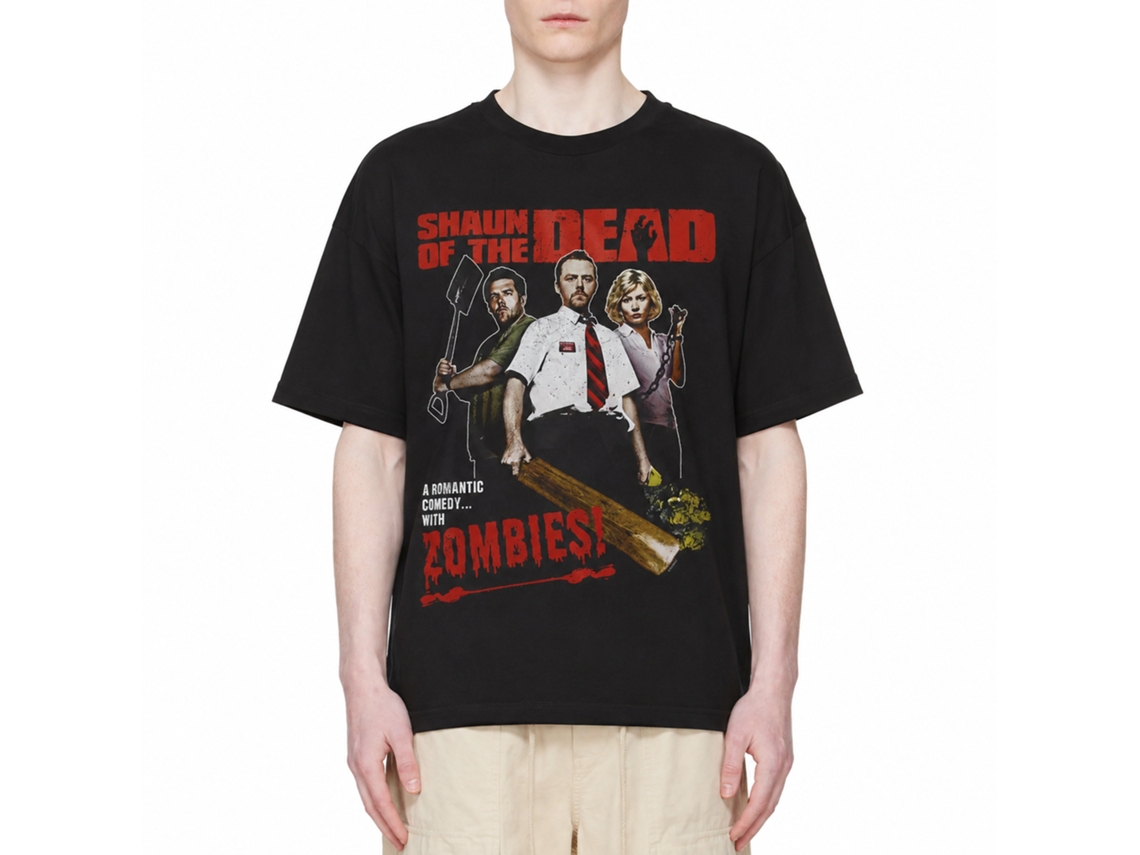 Rockinstone Shaun Of The Dead Movie Romantic Comedy Black Adult T-shirt Size:xl