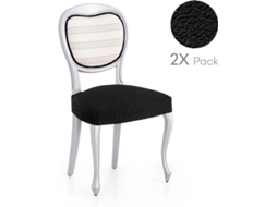 Pack de 2 Capas em Tecido Elástico para Base de Cadeira MILICA Spongy Preto (50x50 cm)
