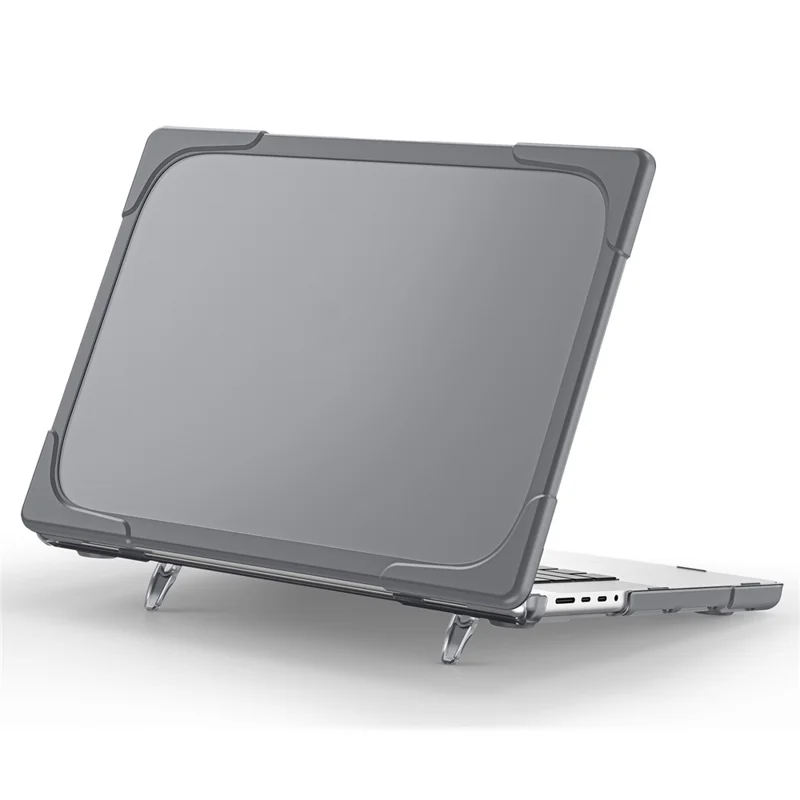 Capa Halinuia Para Macbook Pro 14 Polegadas Pc Rígido Com Suporte Dobrável Cinzenta
