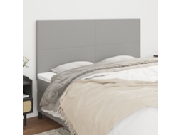 Vidaxl Cabeceira Cinza Claro 180x5x118/128 Cm Tecido