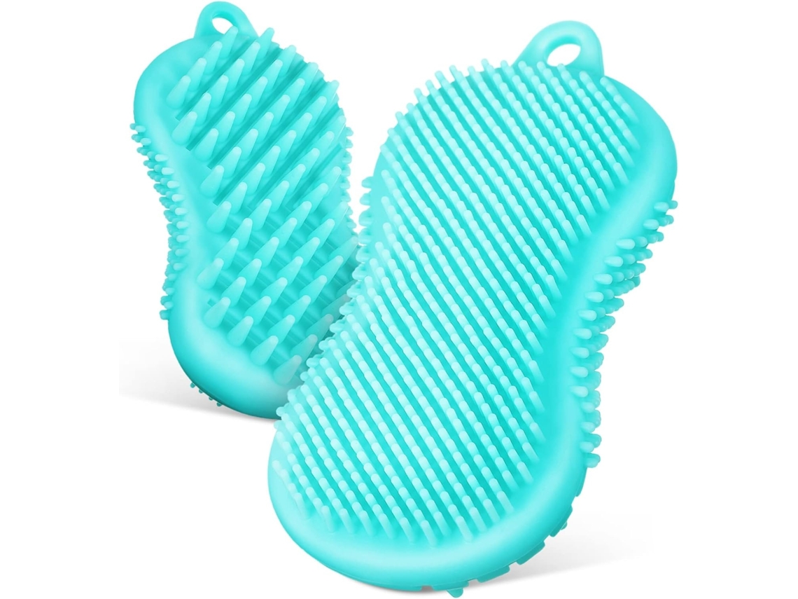 Lurelia Conjunto De 2 Escovas De Banho Para Bebé, Silicone Macio, Dupla Face E Escovagem A Seco