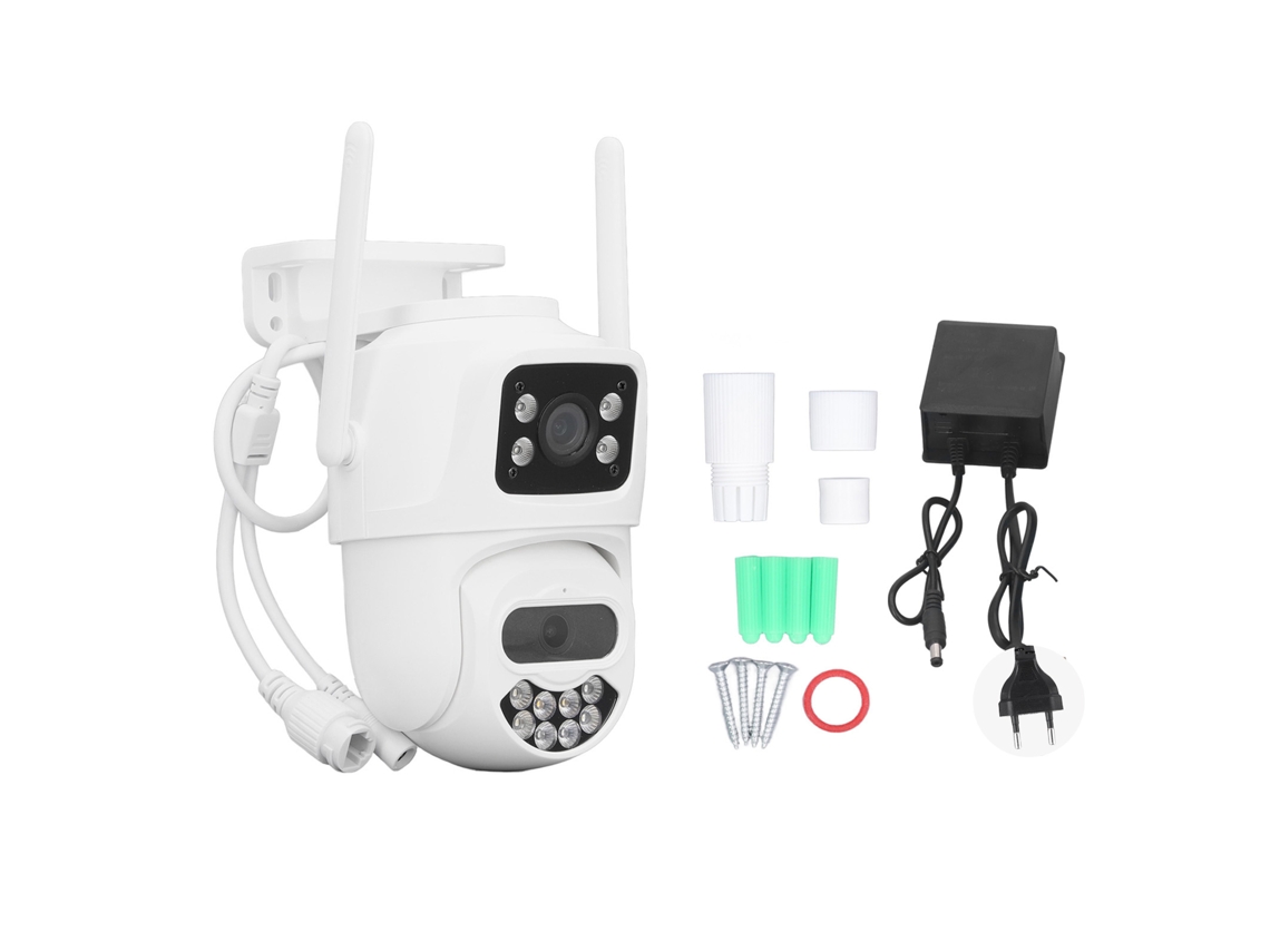Câmara De Segurança Wifi De Duas Lentes Hd Visão Noturna Controle Remoto