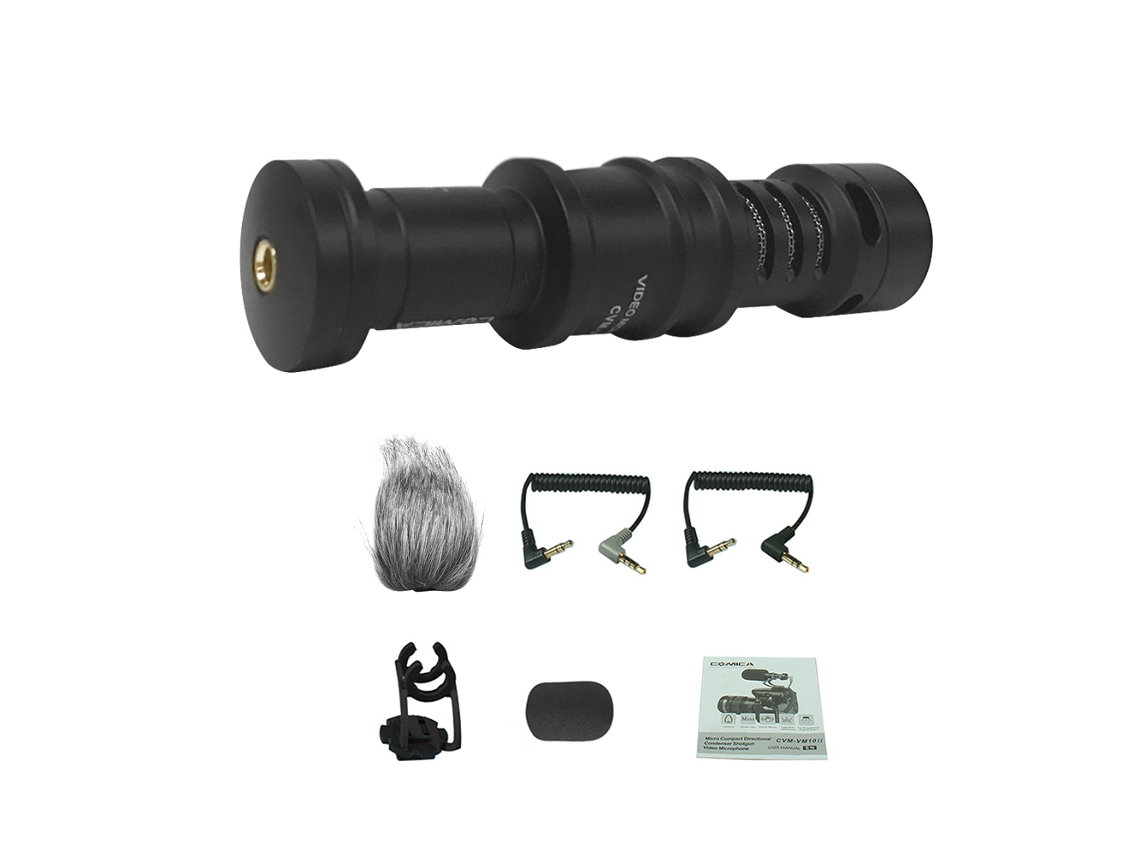 Micrófono Video Comica Cvm-vm10ii Cardioide Dirigido Com Shock-mount Para Smartphone, Gopro, Sony A7, Panasonic Gh E Câmeras Dslr