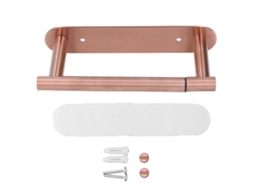 Suporte Papel Higiênico Multifuncional Aço Inox 304 Dourado Rosa