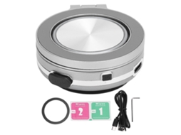 Suporte Magnético para Celular com Sucção a Vácuo 360° Rotação Portátil Prata para Carro Mesa Parede Transmissão Ao Vivo