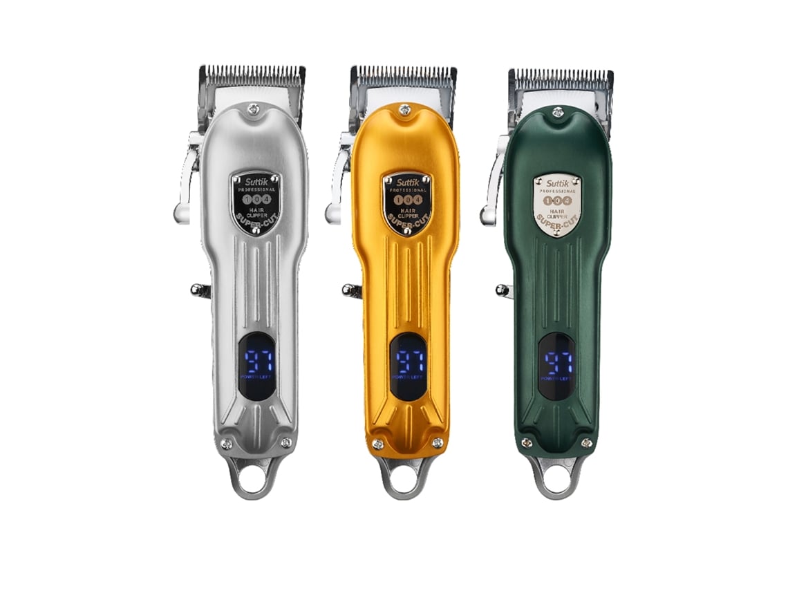 Recortadora De Cabelo Elétrica Profissional Para Barbearias E Casa Com Display Digital E Pentes De Limite Usb Sem Fio
