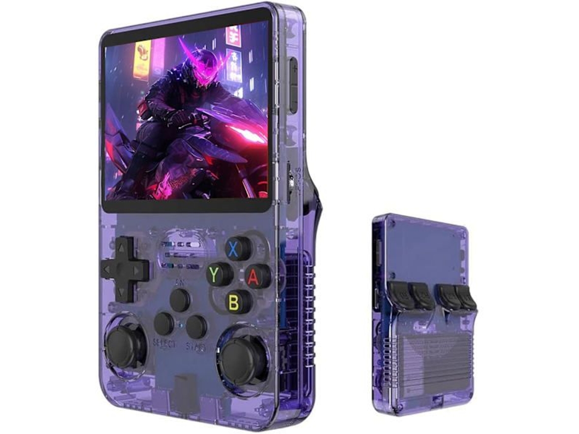 Console Portátil Retrô R36s com Mais de 10.000 Títulos Clássicos, Tela Ips de 3,5 Polegadas, 64gb, Roxo AQUAFORGE