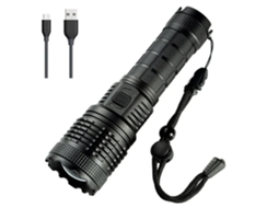 Lanternas, Lanterna Portátil Tática De 1500 Lúmens, Lanterna Led Super Brilhante E Poderosa Com 5 Modos, Com Zoom, Para Todos Os Dias (preto