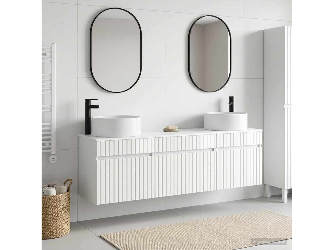 Vidaxl Conjunto De Armários Para Banheiro 3 Unid. Branco Brilhante