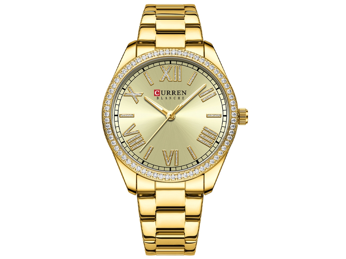 Relógio Feminino De Quartzo Com Pulseira De Aço, Design Simples, Numerais Romanos.