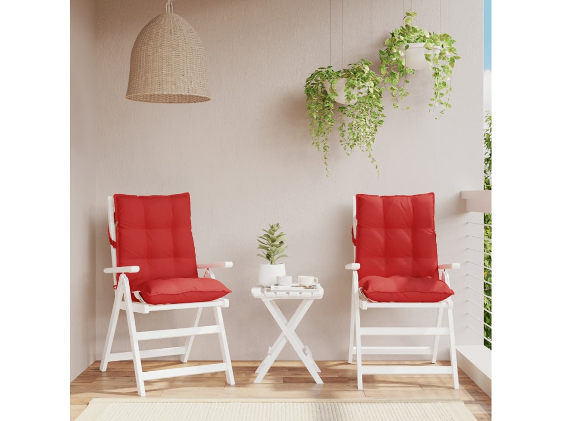 Vidaxl Almofadões Cadeira Encosto Baixo 2 Pcs Tecido Oxford Vermelho