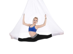 Cadeira de Yoga Inversa Air Rede Ultra Resistente Antigravidade em Nylon Durável para Pilates Sensorial - Tamanho Único - Branca