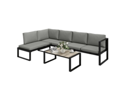 Sofá CHEZMOI 2 lugares, moderno, para sala, 131 cm, assento acolchoado, almofadas, tecido de linho, Cinza escuro