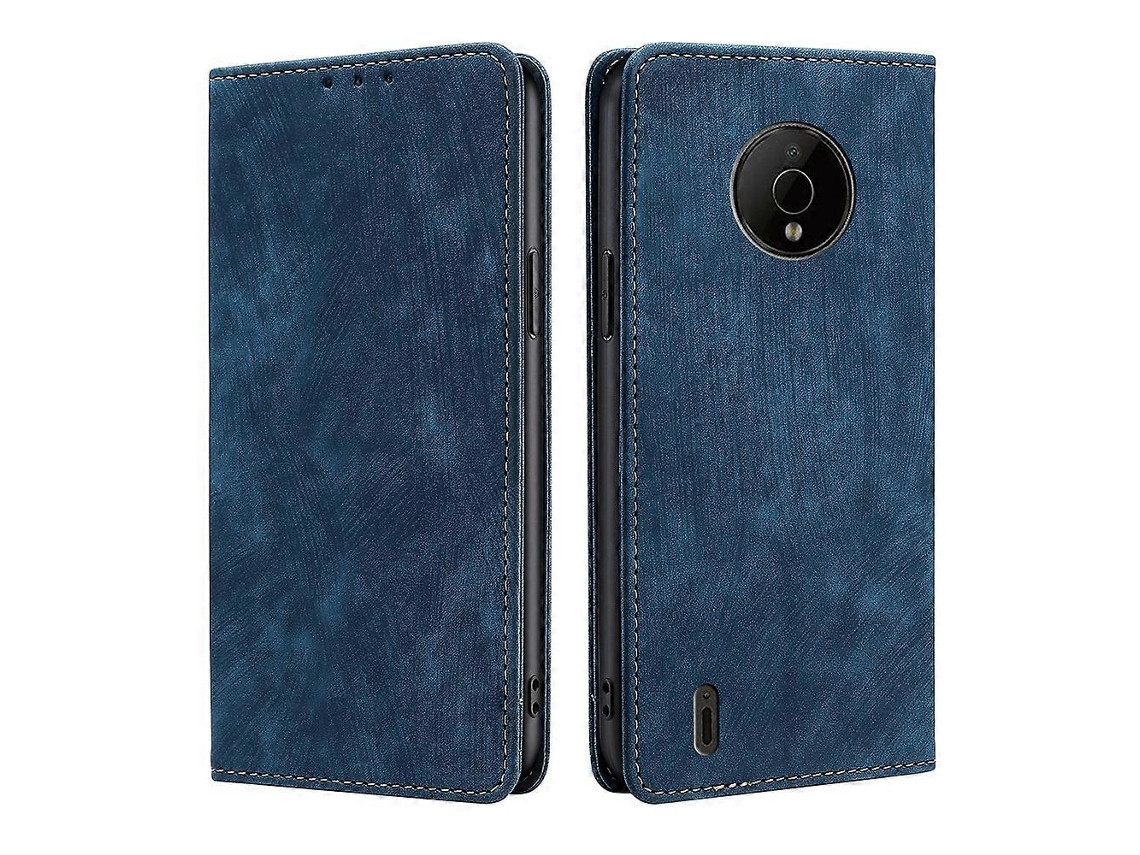 Capa De Couro Magnética Com Escova Antifurto Para Nokia C200