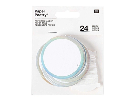 24 etiquetas de papel redondo para pendurar Rico Design