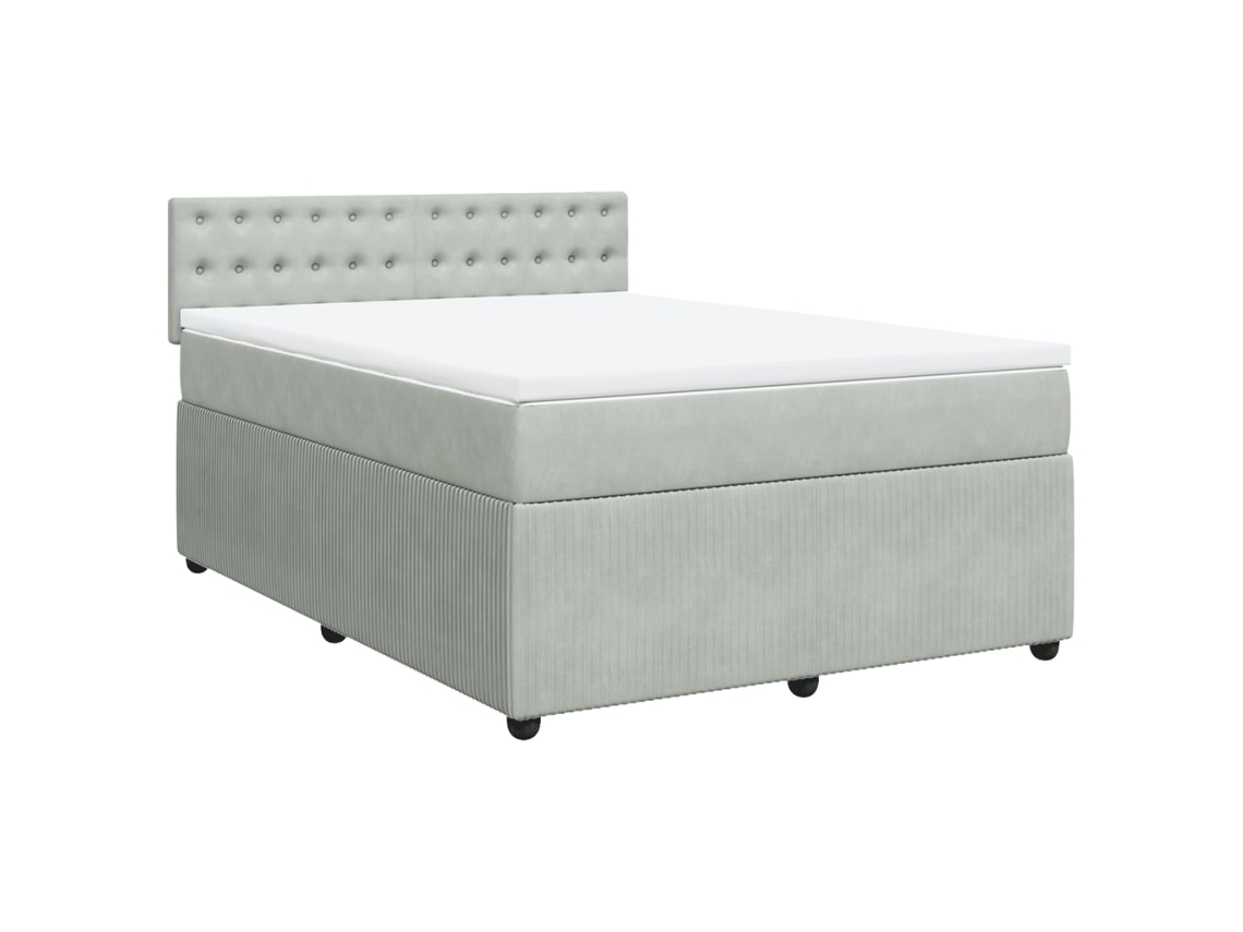 Box Spring Bed, Box Spring Beds Vidaxl Cinzeto Veludo (140 X 200 Cm)