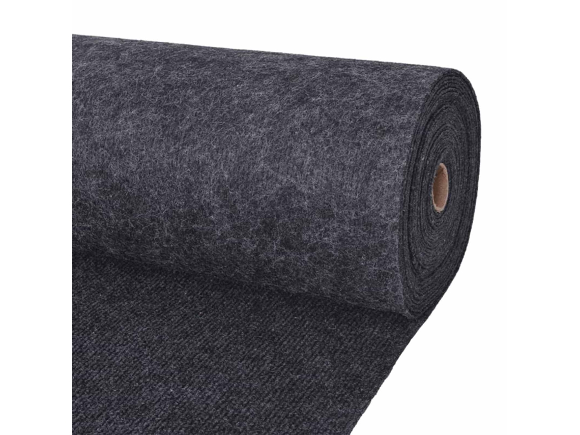 Conjunto 1 Tapete Runner Vidaxl Antracite Poliéster (1,2 X 20 M)
