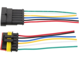 1 Conjunto De Conectores Automotivos À Prova D'água Com Pinos Macho E Fêmea E Conector De Cabo.