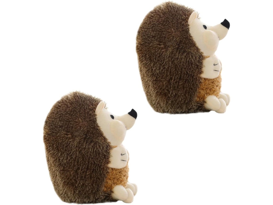 Brinquedo De Pelúcia Ouriço-cacheiro, Marrom, 2 Peças, Fofo E
