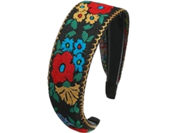 Faixa para Cabelos Longos, Faixas para Cabelos Longos Femininas em Tecido Bordado Floral.