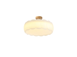 Laxiscreed Plafon De Madeira E Branco, Luz Moderna Para Quarto Com Design De Flor, 52cm