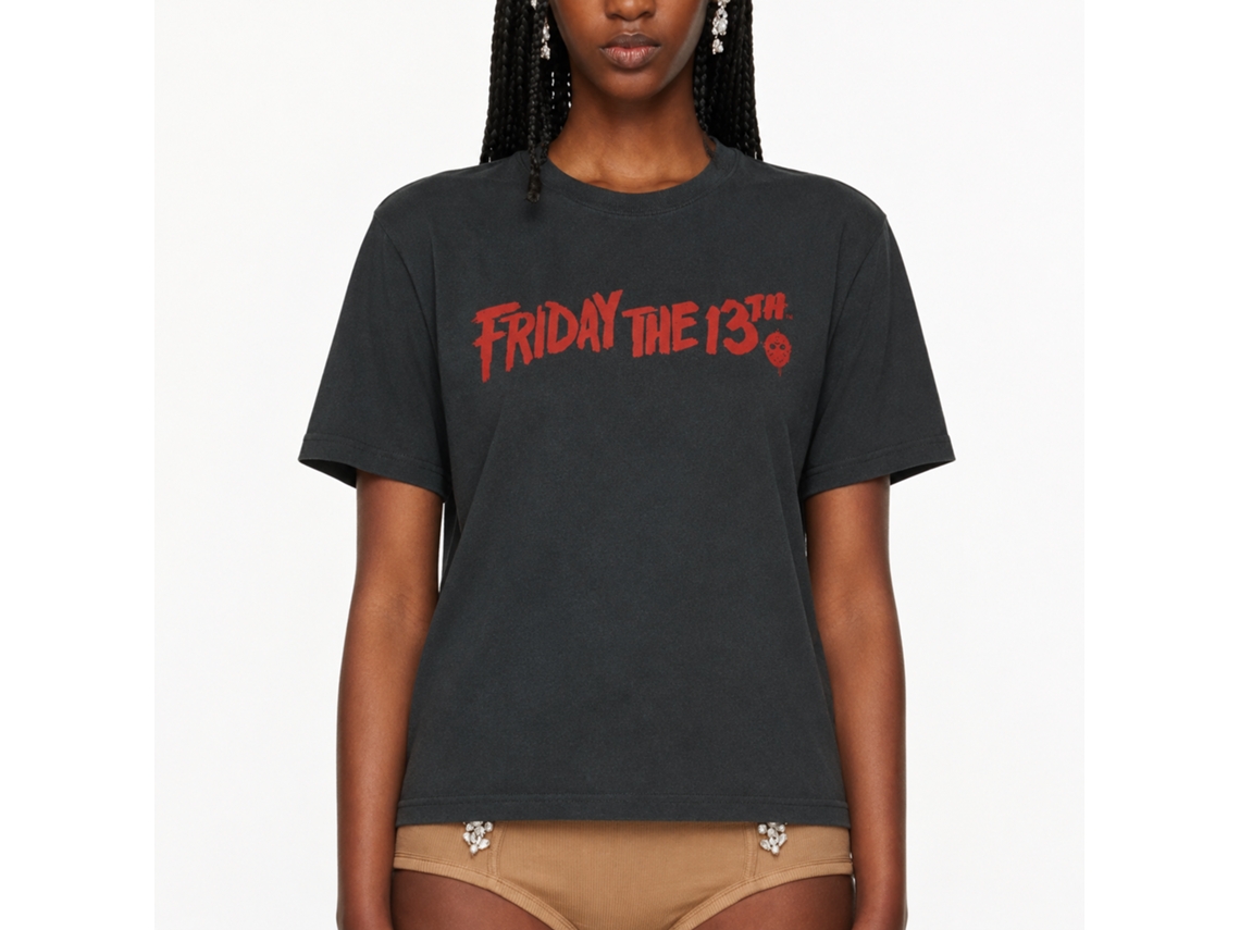 Rockinstone Friday The 13th Logo Black T-shirt Size:xl