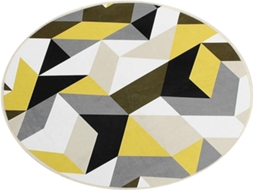 Lurelia Tapete Redondo Geométrico Lavável Absorvente Flanela Ø60 Cm Banheiro