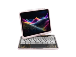 Teclado Mágico Para Ipad Air 4/5 De 10,9 Polegadas, Retroiluminado, Rotativo, Bluetooth 5.3, Rosa