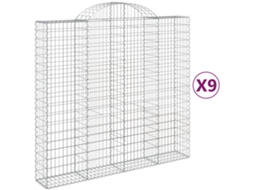 Gabion Basket, Gabion Baskets Vidaxl Prateado Ferro (200 X 50 X 180/200 Cm)