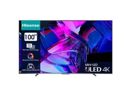 TV HISENSE Mini-Led 100U7KQ (ULED - 100'' - 254 cm - 4K Ultra HD - Smart TV)