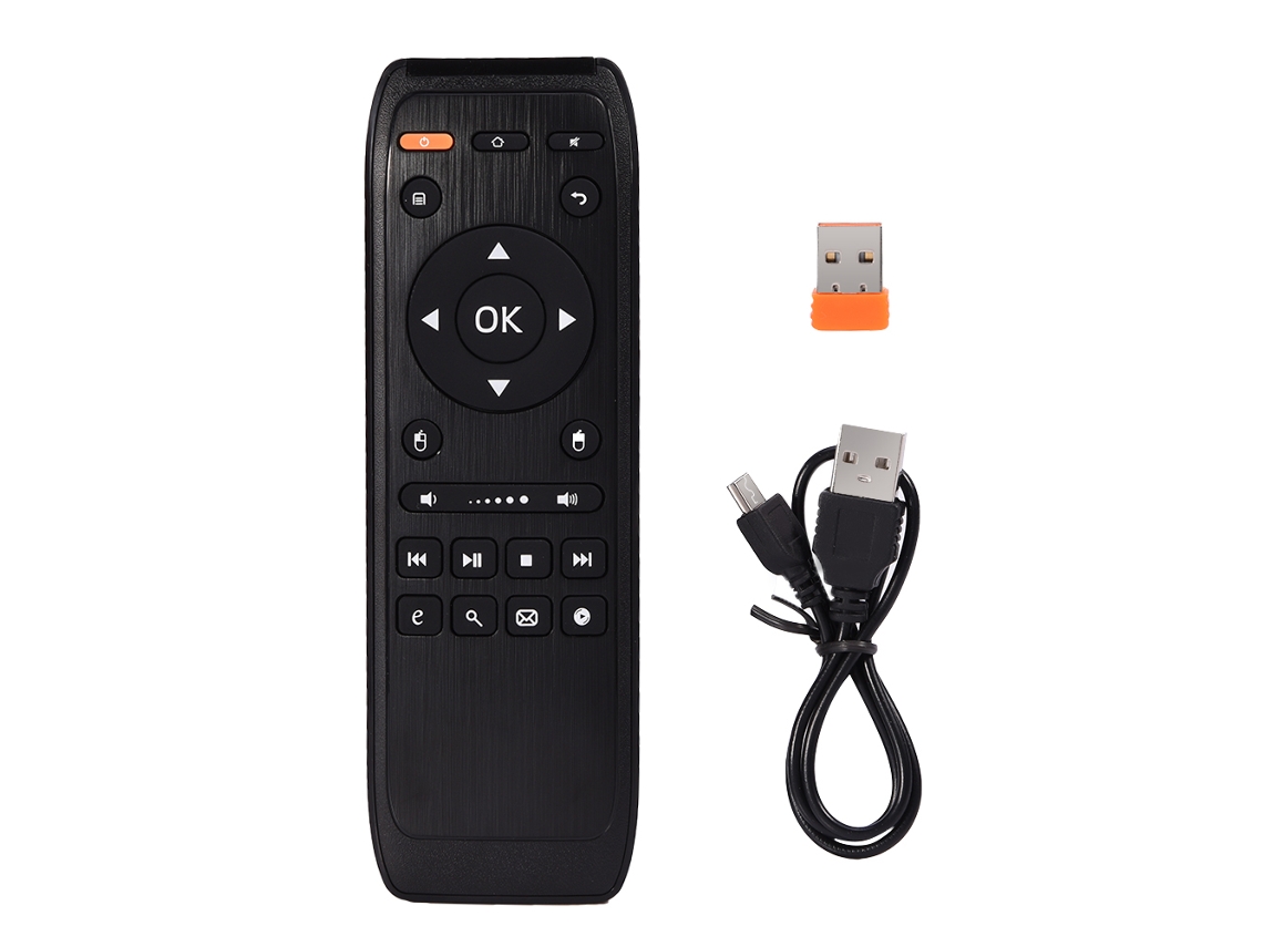 Controle remoto sem fio com mini teclado e mouse aéreo para TV, PC, smartphone, Android e iOS | S/MARCA