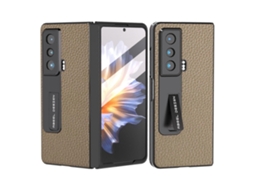 Capa De Celular Integrada Em Couro Com Textura De Lichia E Suporte Para Honor Magic Vs