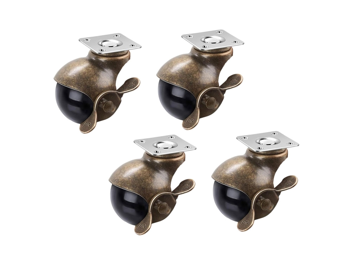 Rodízios Universais, Capacidade de 36 Kg por Roda, Conjunto de 4, Rotação de 360 Graus para Móveis. SFUSHOS