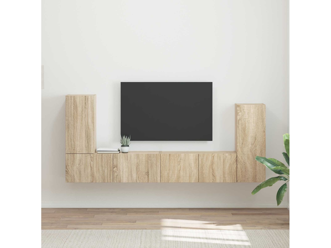 Vidaxl Conjunto De Móvel De Tv 4 Pcs Carvalho Sonoma