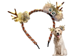 Tiara De Natal Cães, Tiara Adorável Com Luzes Cães
