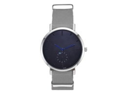 Relógio de pulso masculino de quartzo com mostrador de liga metálica, estilo casual e moderno, cinza.