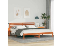 Vidaxl Estrutura Da Cama Com Cabeceira Marrom Cera 200 X 200 Cm