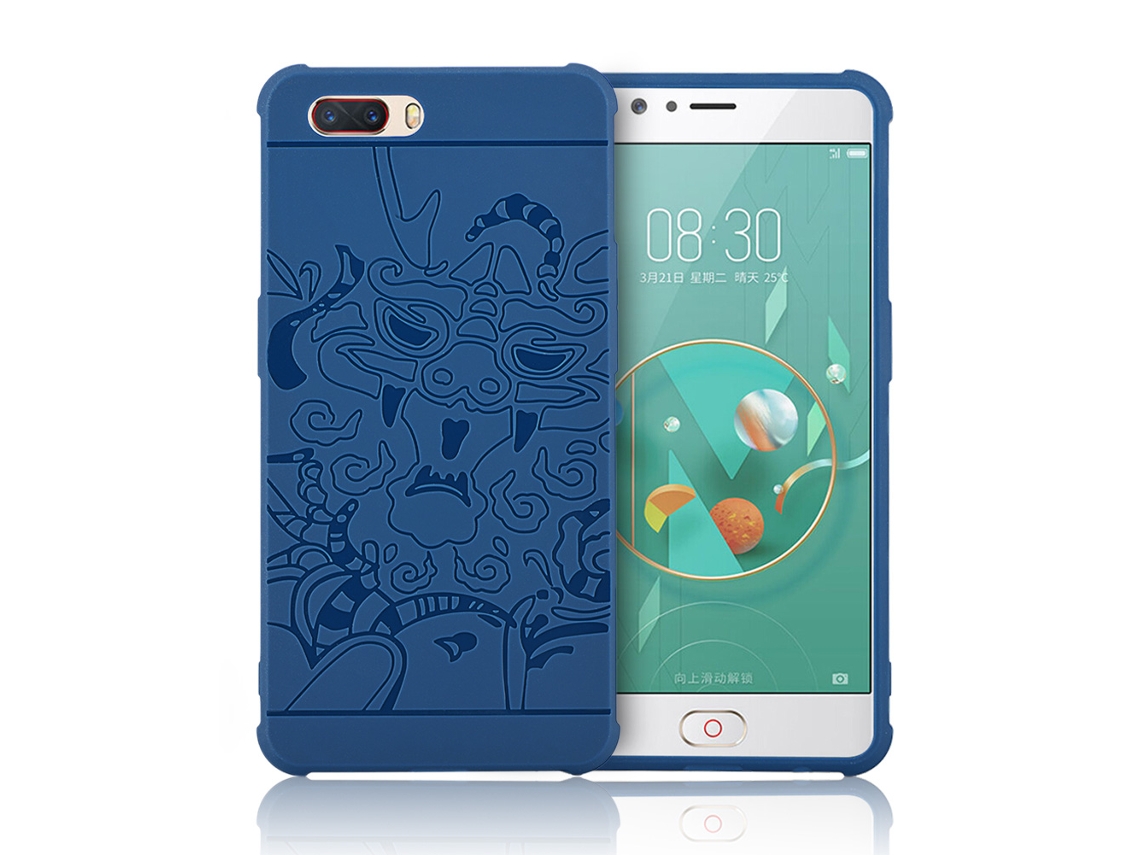 Capa de telefone Nubia M2 com padrão de dragão azul, compatível com Sj02164 Sj02165 EOOCOO