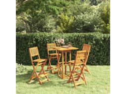 Vidaxl 5 Pcs Conjunto De Bar Para Exterior Madeira De Acácia Maciça