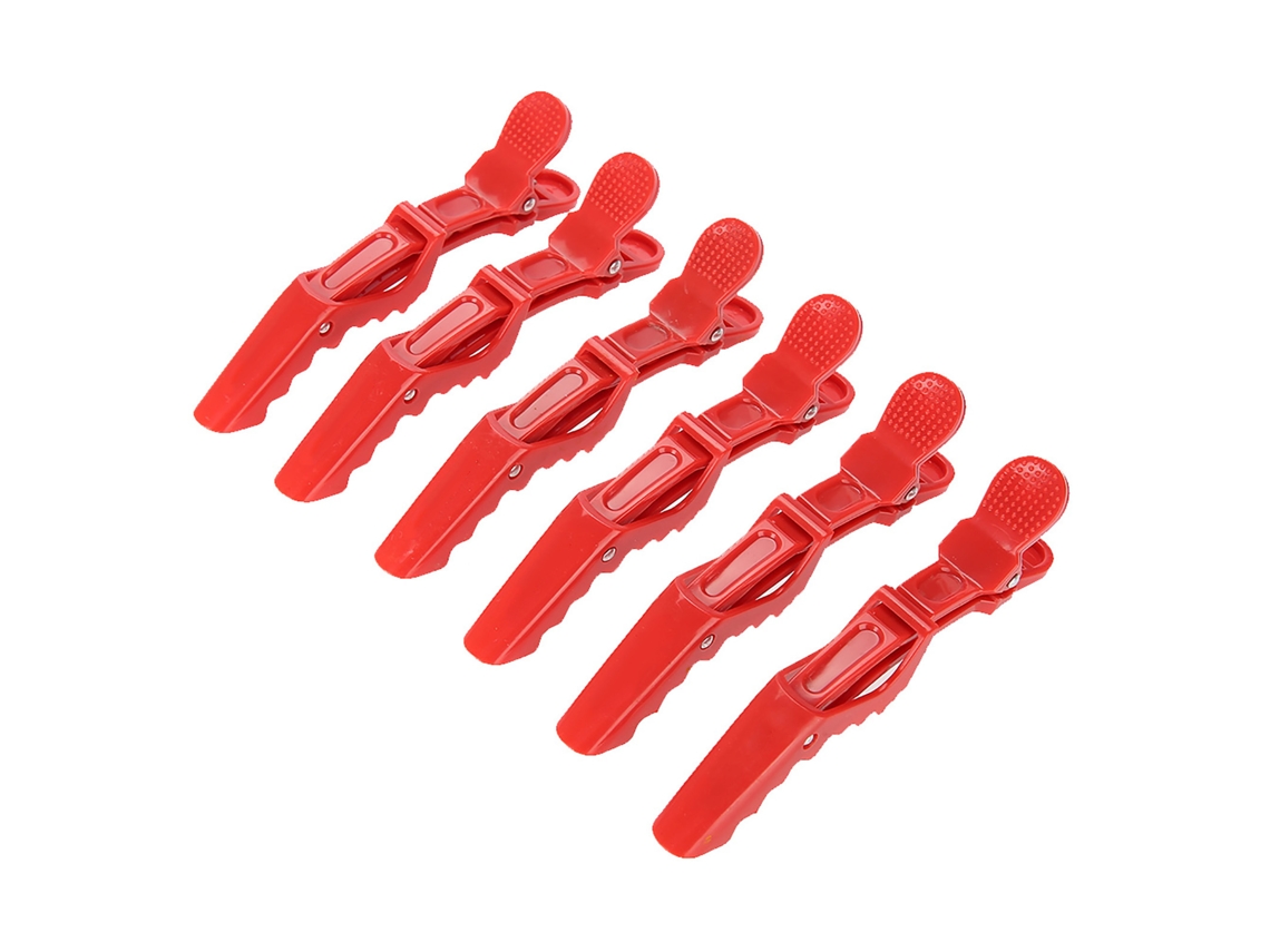 Peças De Grampos De Cabelo Anti Derrapantes De Ponta Única Vermelhos Para Cabeleireiro Other