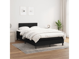 Vidaxl Cama com Molas/colchão 120x200 Cm Tecido Preto