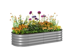 Canteiro Elevado Modular,canteiro de Plantas,proteção nas Bordas,sem Fundo,150x62x30cm,prata BTFORUS
