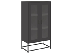 Aparador Alto 68x39x123 Cm Aço Preto MAISON EXCLUSIVE