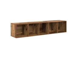 Conjunto 2 Conjunto De Móvel De Tv Vidaxl Castanho Derivados De Madeira (37 X 37 X 142,5 Cm)