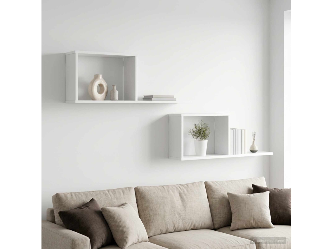 Vidaxl Prateleiras Flutuantes 2 Unid. Branco 80 X 15 X 30 Cm